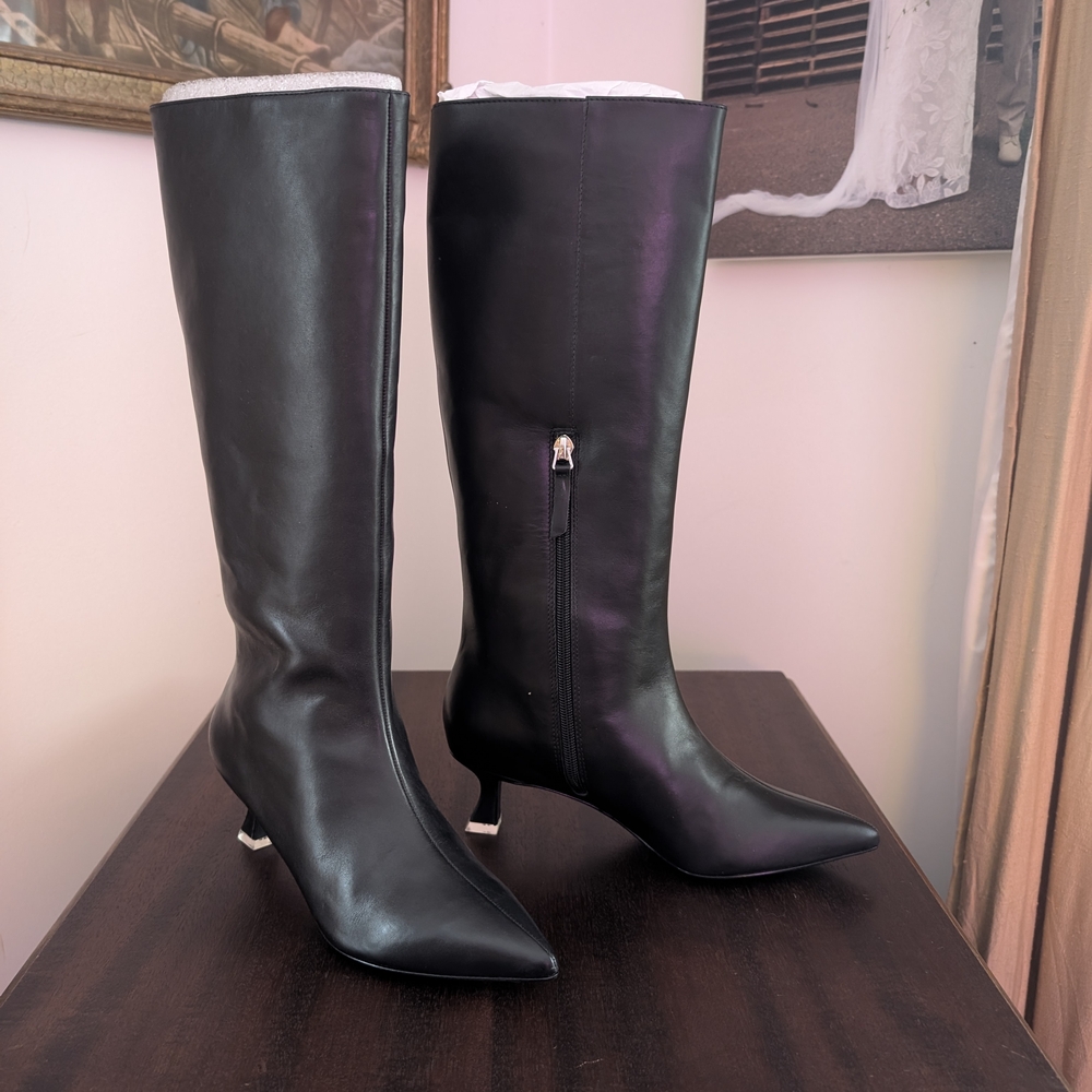 Studio Elegant Black Heeled Boots